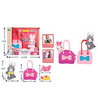 Тваринне DR5084, зайчик 14 см (плюш), сумочка, обруч, шпилька