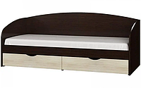 Кровать с ящиками Комфорт венге темный + дуб молочный (194х85х80 см)