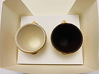 Набор : 2 съедобных чашки - печенья для напитков : кофе,чая,горячего шоколада,какао,мороженного