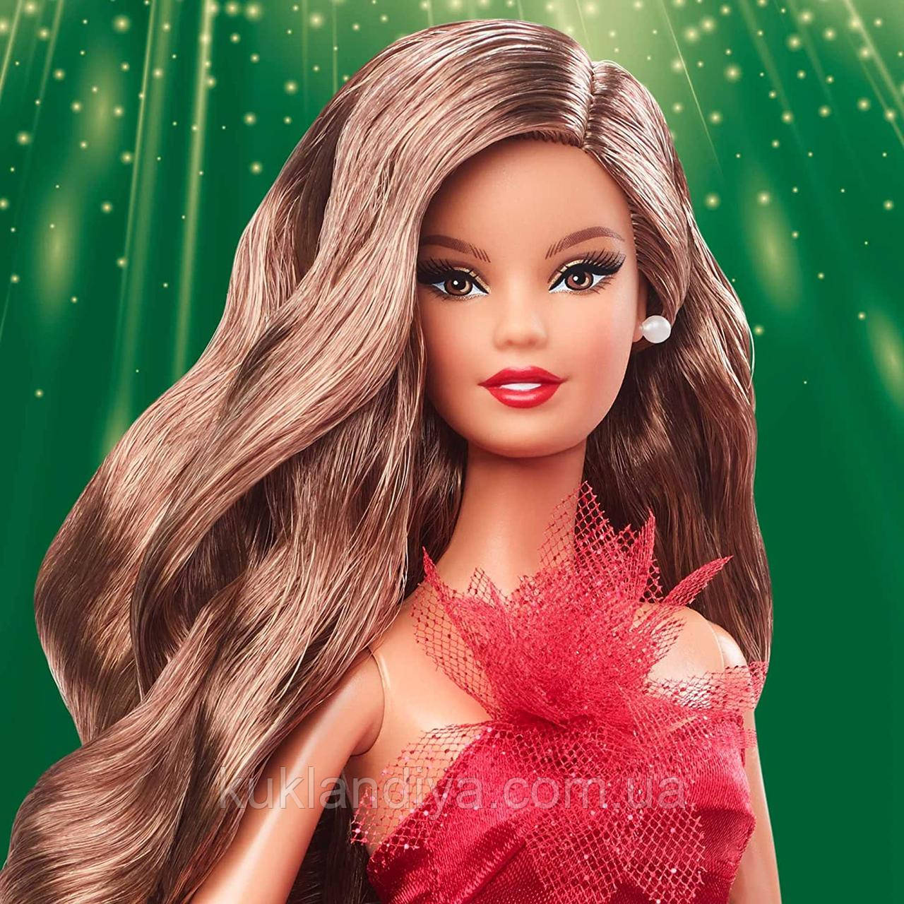 Колекційна лялька Барбі Святкова Брюнетка 2022 Holiday Barbie, фото 1