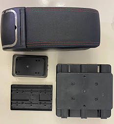Підлокітник в авто с USB зарядним пристроєм (4 USB) Milex PS-U10004 (30-34x19x12 см) червона нитка