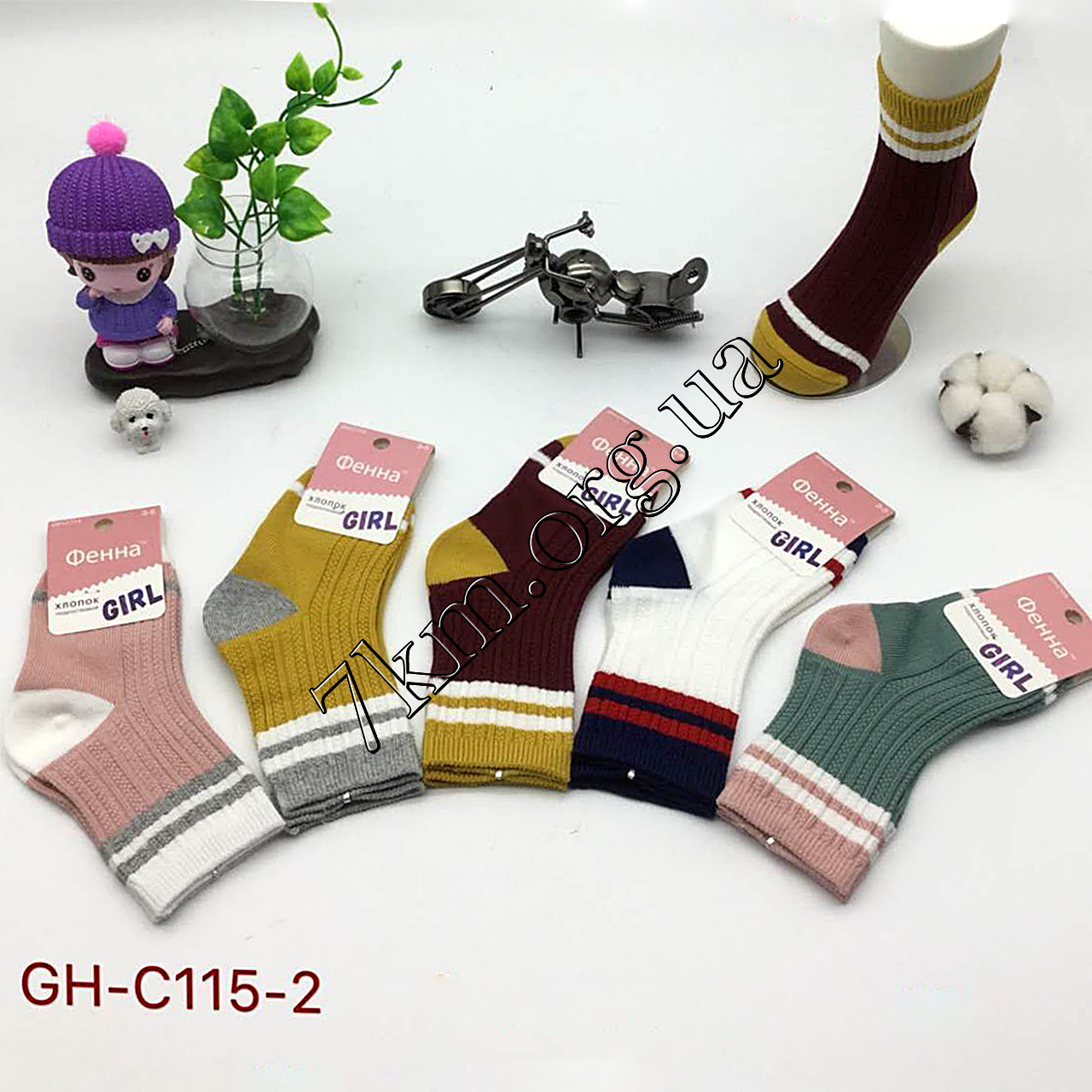 Шкарпетки дитячі Оптом для дівчаток 7-9 років "Girl" Фенна GH-C115-2