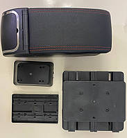 Подлокотник в авто с USB зарядным устройстовом (4 USB) Milex PS-U10004 (30-34x19x12 см) черный с красной нитью