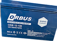 Гелевый аккумулятор 12В 100А/ч Orbus ORB 12-100/10HR для аварийного освещения, для ИБП