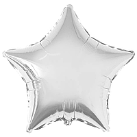 Фольгированный шарик Flexmetal 9"(23 см) Звезда металлик серебро