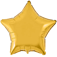 Фольгированный шарик Flexmetal 9"(23 см) Звезда металлик золото