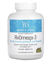 Natural Factors, WomenSense, RxOmega-3, женская омега, 120 мягких таблеток