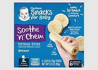 Gerber, Teething Sticks, прорезыватели, от 6 месяцев, банан