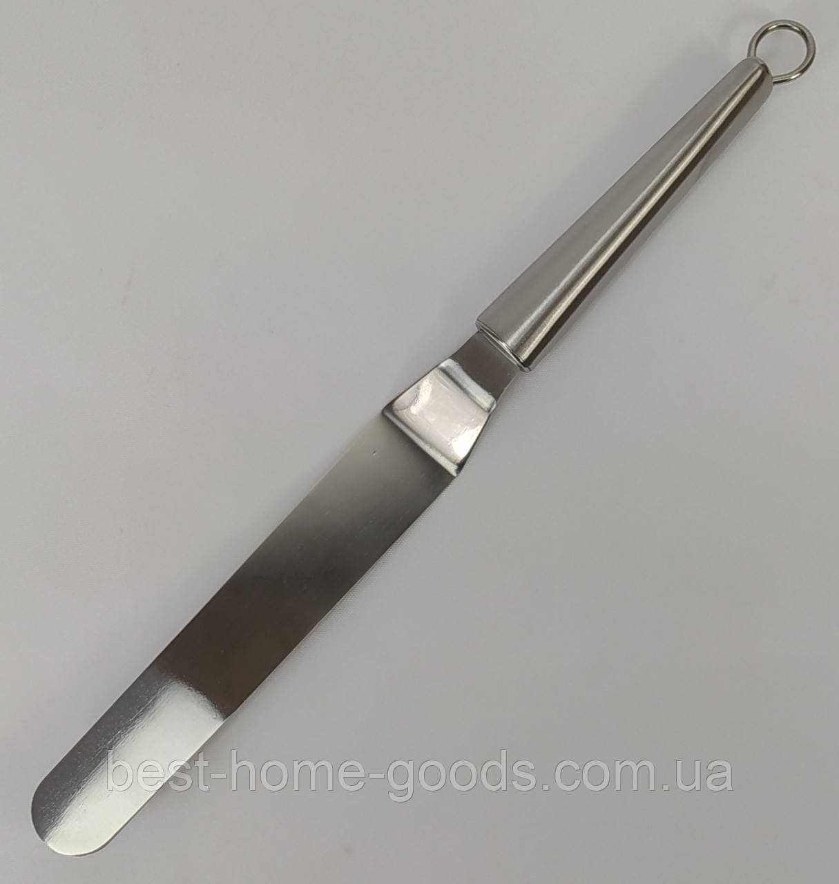 Великий кондитерський шпатель зігнутий │ 39 см │ нержавіюча сталь │ для крему, мастики, глазур, фото 1