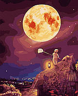 Картина за номерами Полювання за місяцем Картини в цифрах на полотні Розмальовка за номерами 40х50 Rainbow Art GX43074