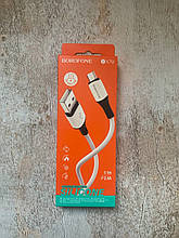 USB Кабель Borofone X79 USB - Micro 1M білий