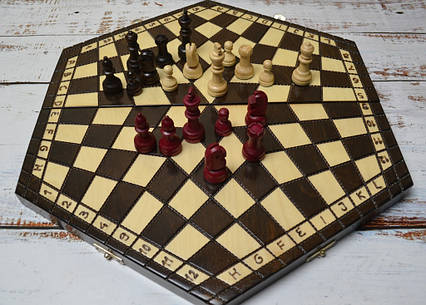 Шахи з дерева гра на трьох (38 х 42 см.), фото 2