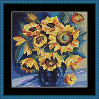 Набір для вишивки хрестиком Little stitch Букет соняхів