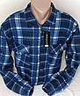 Сорочка тепла чоловіча на хутрі Dunauone vdm-0021 класична синя картата на блискавці на зиму L, фото 9
