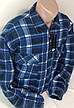 Сорочка тепла чоловіча на хутрі Dunauone vdm-0021 класична синя картата на блискавці на зиму L, фото 8