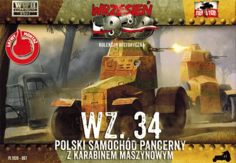 Пластикова модель 1/72 First To Fight 007 Польський бронеавтомобіль Wz.34