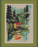 Набір для вишивки хрестиком Little stitch Будиночок в лісі