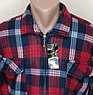 Сорочка тепла чоловіча на хутрі Dunauone vdm-0019 класична червона картата на блискавці чоловіча сорочка 4XL, фото 7