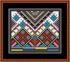 Набір для вишивки хрестиком Little stitch Гуцульські вітражі №3