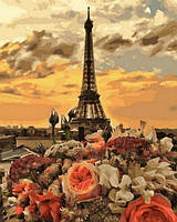 Картина по номерам Закат в Париже Картины в цифрах романтика Букет цветов 40х50см Rainbow Art GX32002