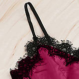 Атласна піжама жіноча з мереживом – стильний нічний комплект, подарунок для коханої або подруги, фото 3