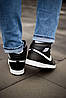 Зимові Чоловічі Кросівки Nake Air Jordan Retro 1 High Black White / Найк Джордан Ретро Чорні з Білим Високі, фото 7