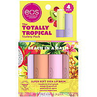 Набор бальзамов для губ Тропический EOS Super Soft Shea 4-pack Lip Balms Totally Tropical 4 х 4 г