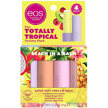 Набір бальзамів для губ Тропічний EOS Super Soft Shea 4-pack Lip Balms Totally Tropical 4 х 4 г