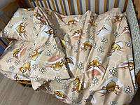 Детское постельное белье в кроватку мишка соты беж