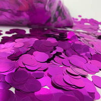 Конфеті "Кружечки" 1,2 см фуксія, 50 г