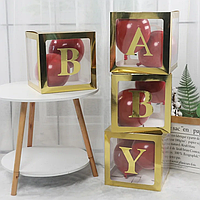 Коробка-кубик для куль 30х30х30 см золото (1 кубик)