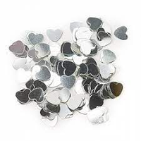 Конфеті "Сердечка" 1,5 см срібло, 50 г