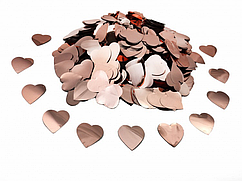 Конфеті "Сердечка" 1,5 см рожеве золото, 50 г