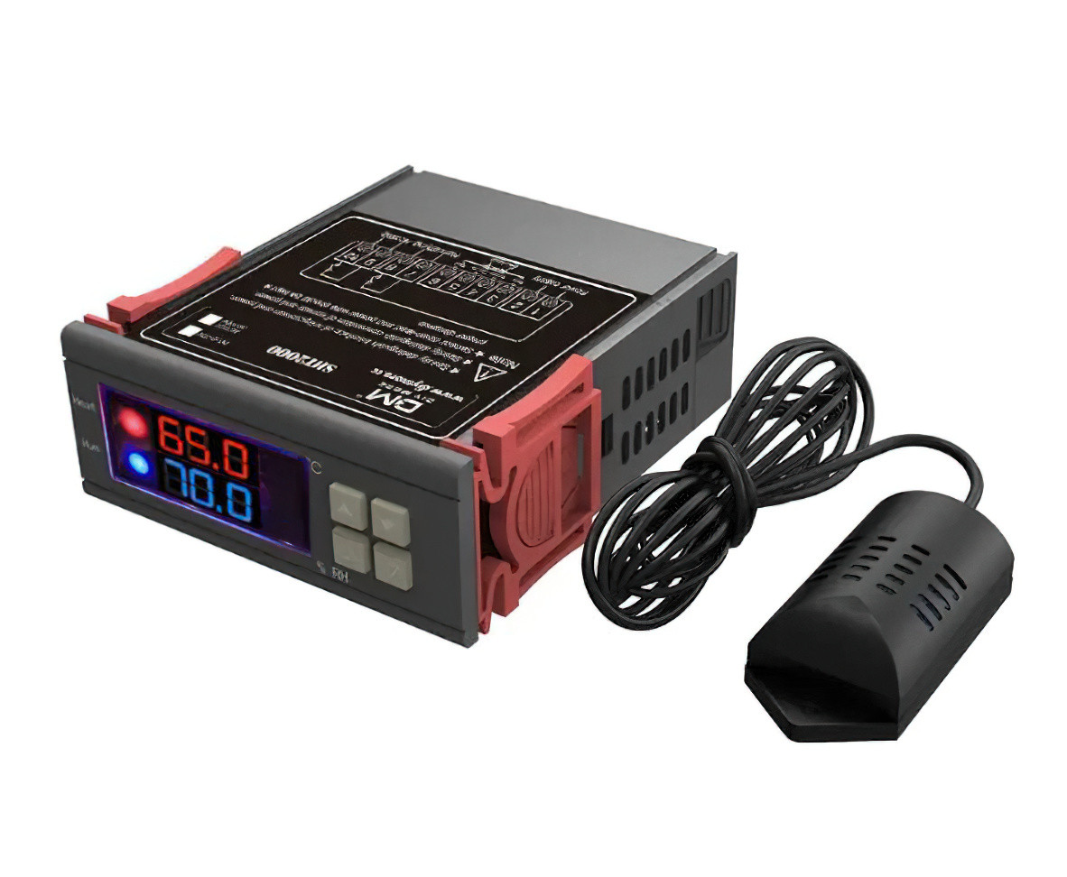 Терморегулятор SHT2000 220В -20~+60 °C гігрометр 0-100%H контролер вологості та температури 2 в 1, два реле