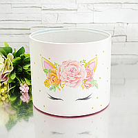 Шляпна коробка "ЄДИНОРІГ З КВІТАМИ" 16 см