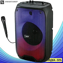 Портативна колонка RX-6168 з мікрофоном, акумуляторна Bluetooth-колонка з підсвіткою, потужна акустика 10 Вт, фото 3