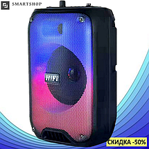 Портативна колонка RX-6168 з мікрофоном, акумуляторна Bluetooth-колонка з підсвіткою, потужна акустика 10 Вт, фото 4