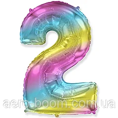 Фольгована цифра Flexmetal 40"(100 см) Градієнт веселка 2, фото 1