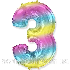 Фольгована цифра Flexmetal 40"(100 см) Градієнт веселка 3, фото 1
