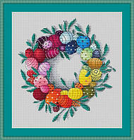 Набір для вишивки хрестиком Little stitch Вінок до Великодня