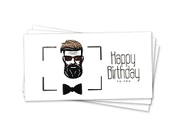 Конверт для грошей "Happy Birthday to you", чорне фольговання з переливом