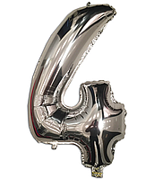 Фольгована цифра 16" (40 см) КНР 4 срібло