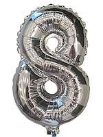 Фольгована цифра 16" (40 см) КНР 8 срібло
