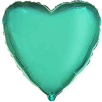 Фольгированный шарик Flexmetal 18" (45 см) Сердце метталик Изумрудное