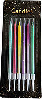 Свічки для торта "Омбре різнокольорове" 6 шт