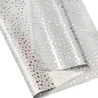 Фольгована плівка двостороння перламутрова "Срібло з зірочками", 50х70 см