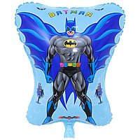 Фольгированный шарик КНР (48х43 см) Бэтмен на голубом фоне