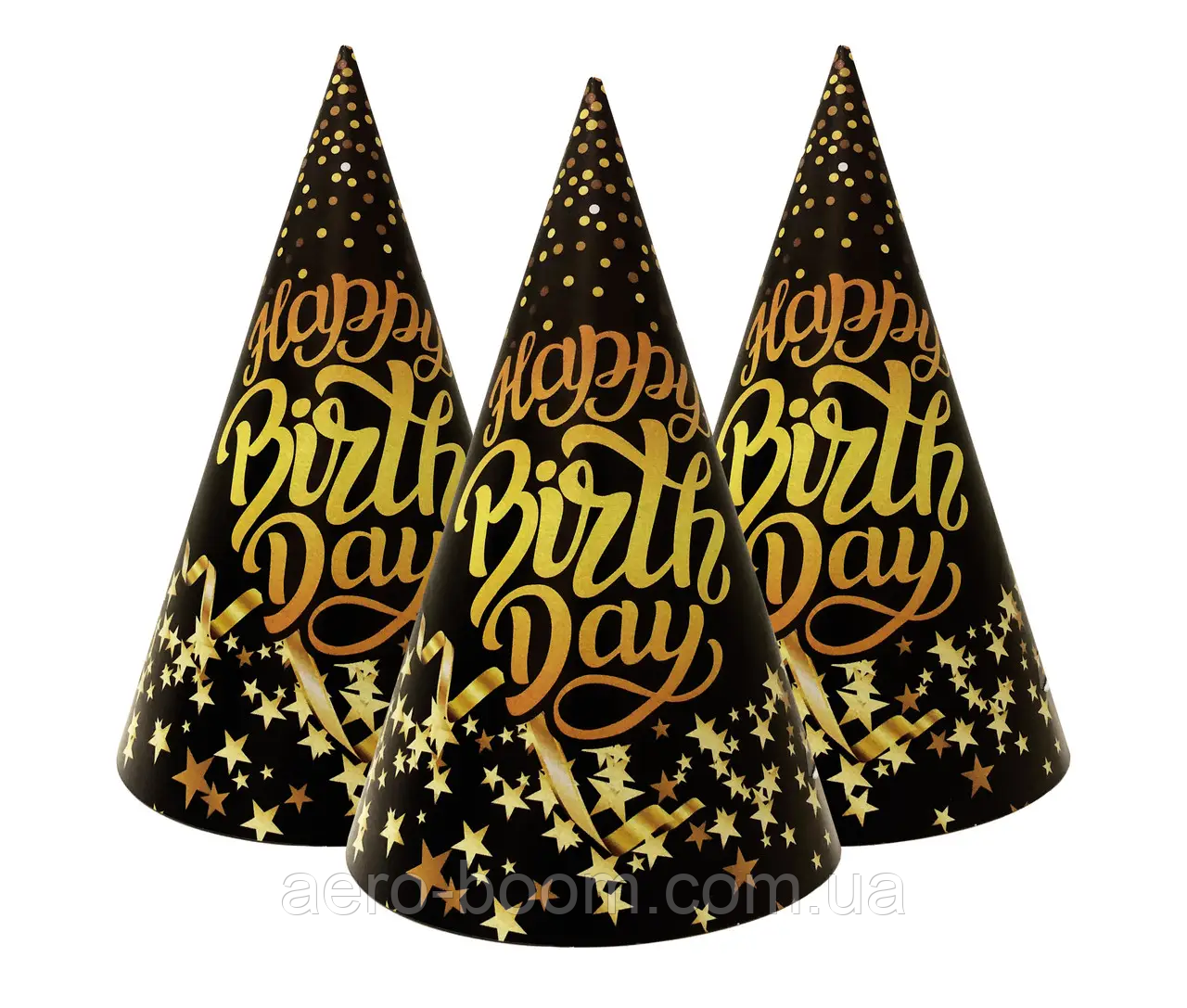 Ковпачки святкові "Happy Birthday - Завитки", 10 штук, фото 1