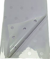 Плівка (калька) матова в рулоні "Горох прозорий на ліловому", (58 см х 58 см) 5 листів