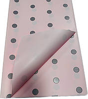 Плівка (калька) матова в рулоні "Горох на рожевому", (58 см х 58 см) 5 листів